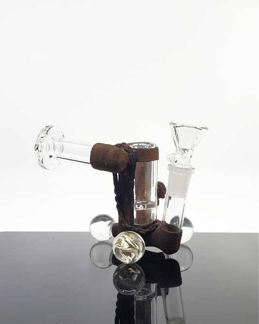 Higher Concentration Tripod Electroformed, handcrafted glass art with intricate detailing and unique metallic accents, perfect for display or collection