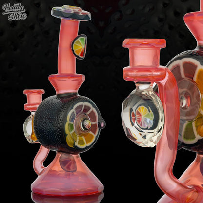 Artistic close-up of the J. Fell x Lyons Glass Portal Tube, emphasizing its mesmerizing swirling design.
