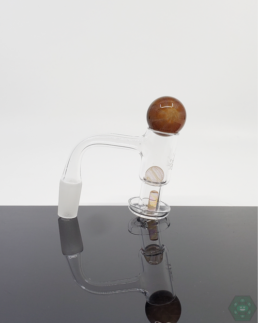 JFK Glass Slurper Set Bundle featuring a handcrafted terp pearl, marble, and terp valve for optimized quartz nail airflow.