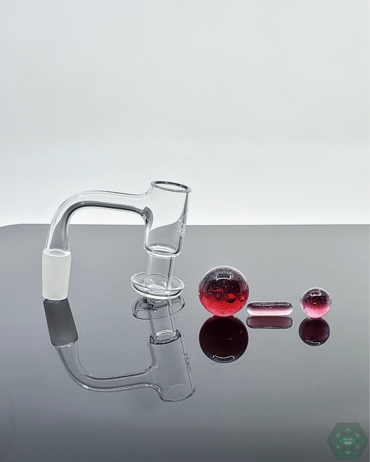 Nephilim Glass Opal Slurper Set Bundle featuring opalescent terp pearls, marble, and terp valve for enhanced vapor quality and compatibility with quartz nails.