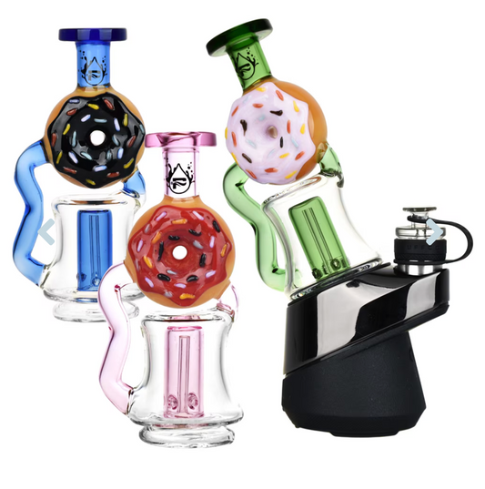 Pulsar Donut Recycler Attachment for Puffco Peak/Pro, featuring a frosted sprinkle donut diffuser and recycler system for smooth vapor.