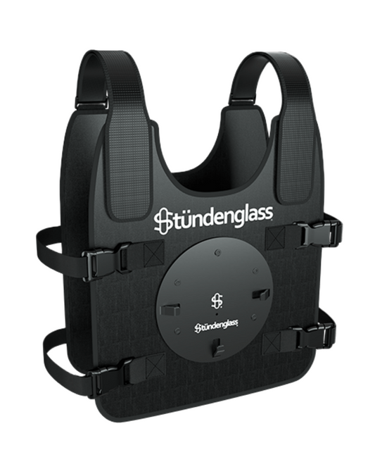Stünden Glass - Chest Mount Vest for Full-Size Stündenglass, Adjustable, Breathable Polyester, Hands-Free Accessory