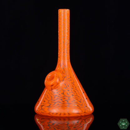 Algae Glass Dewar Tube in Orange Brain Tech Design | Heady Glass Dab Rig with Bold, Creative Artistry

