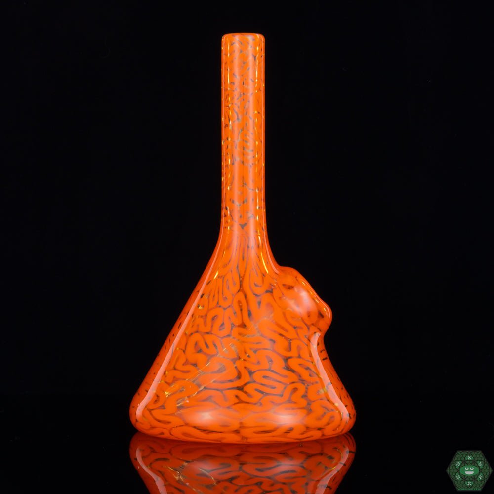 Algae Glass Dewar Tube in Orange Brain Tech | Unique Heady Glass Dab Rig for Collectors and Art Enthusiasts

