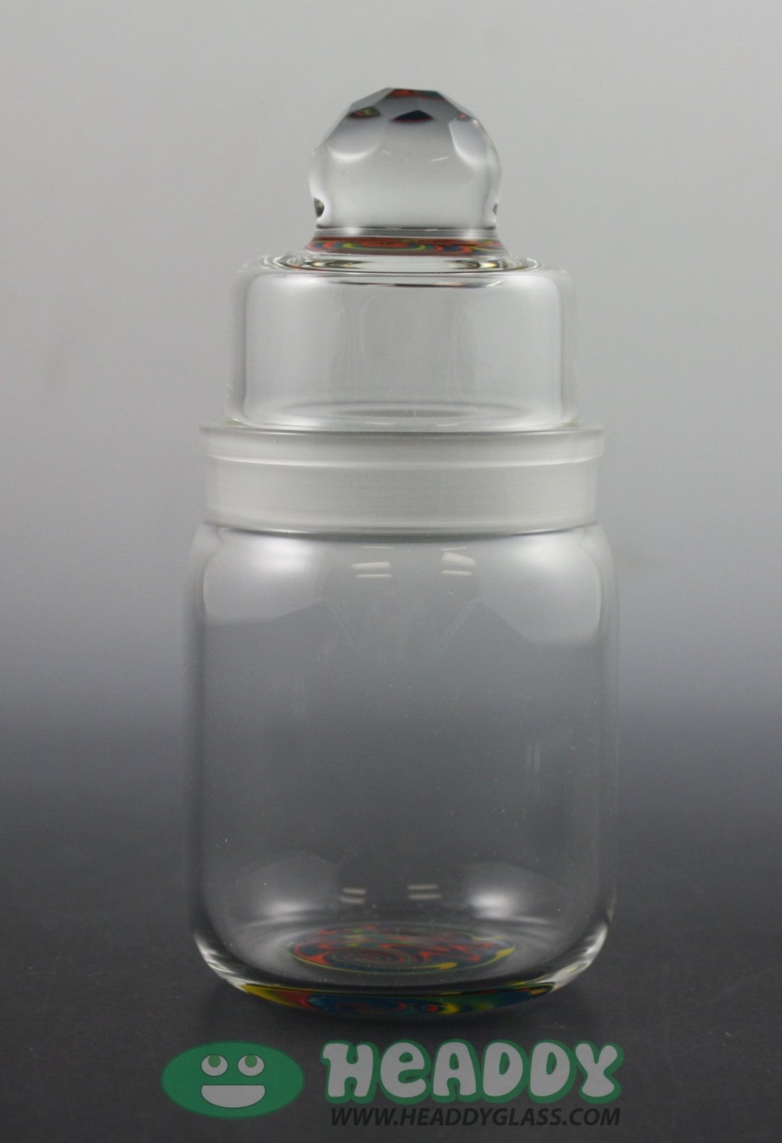Andy G jar w/ faceted top QTIP holder - Headdy Glass - HG