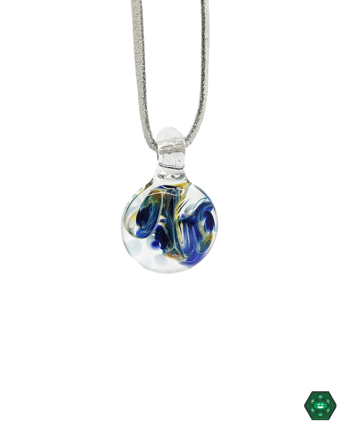 Handmade Jewellery :: Blue starburst glass pendant