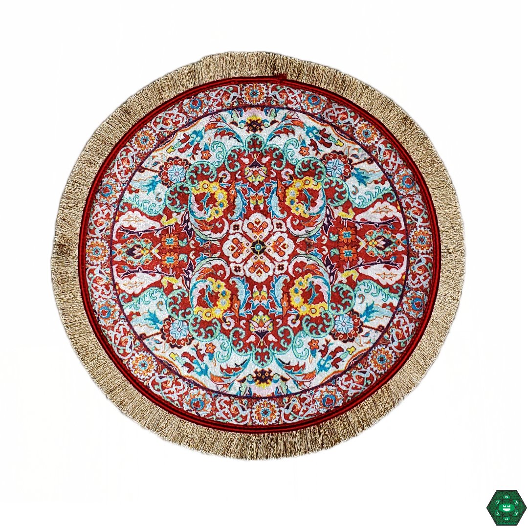 Dengiz Rug Dabhali Circular Turkish Rig Rug – Authentic Turkish-Style Dab Mat – HG