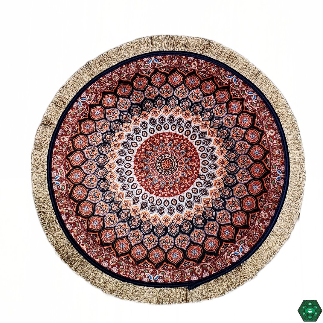 Dengiz Rug Dabhali Circular Turkish Rig Rug – Authentic Turkish-Style Dab Mat – HG