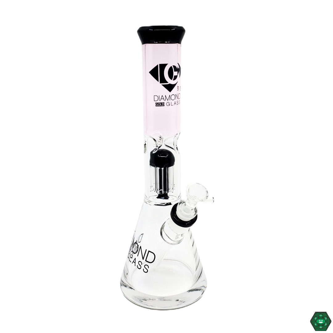 Close-up of Diamond Glass 12” Two-Tone Beaker, highlighting the sleek two-tone finish and high-quality design for consistent, smooth smoking sessions.