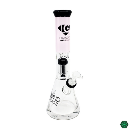 Close-up of Diamond Glass 12” Two-Tone Beaker, highlighting the sleek two-tone finish and high-quality design for consistent, smooth smoking sessions.