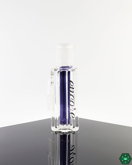 Encore Glass Babyface 18mm 90° Ash Catcher with slit filtration, designed to keep glass clean and provide smoother, cleaner hits.







