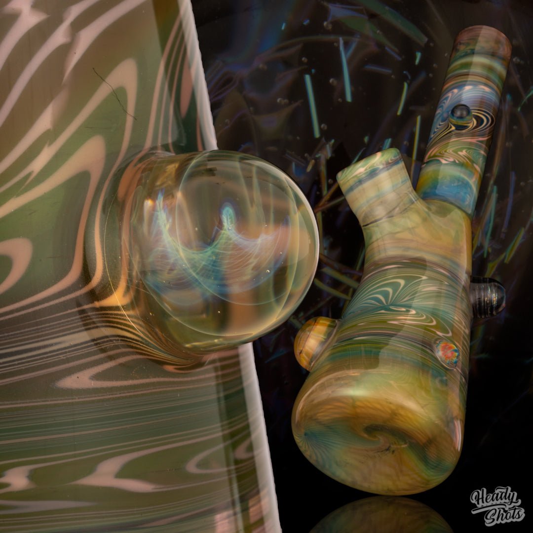 F Time Glass - Green & Pink Tube - @Ftimeglass - HG