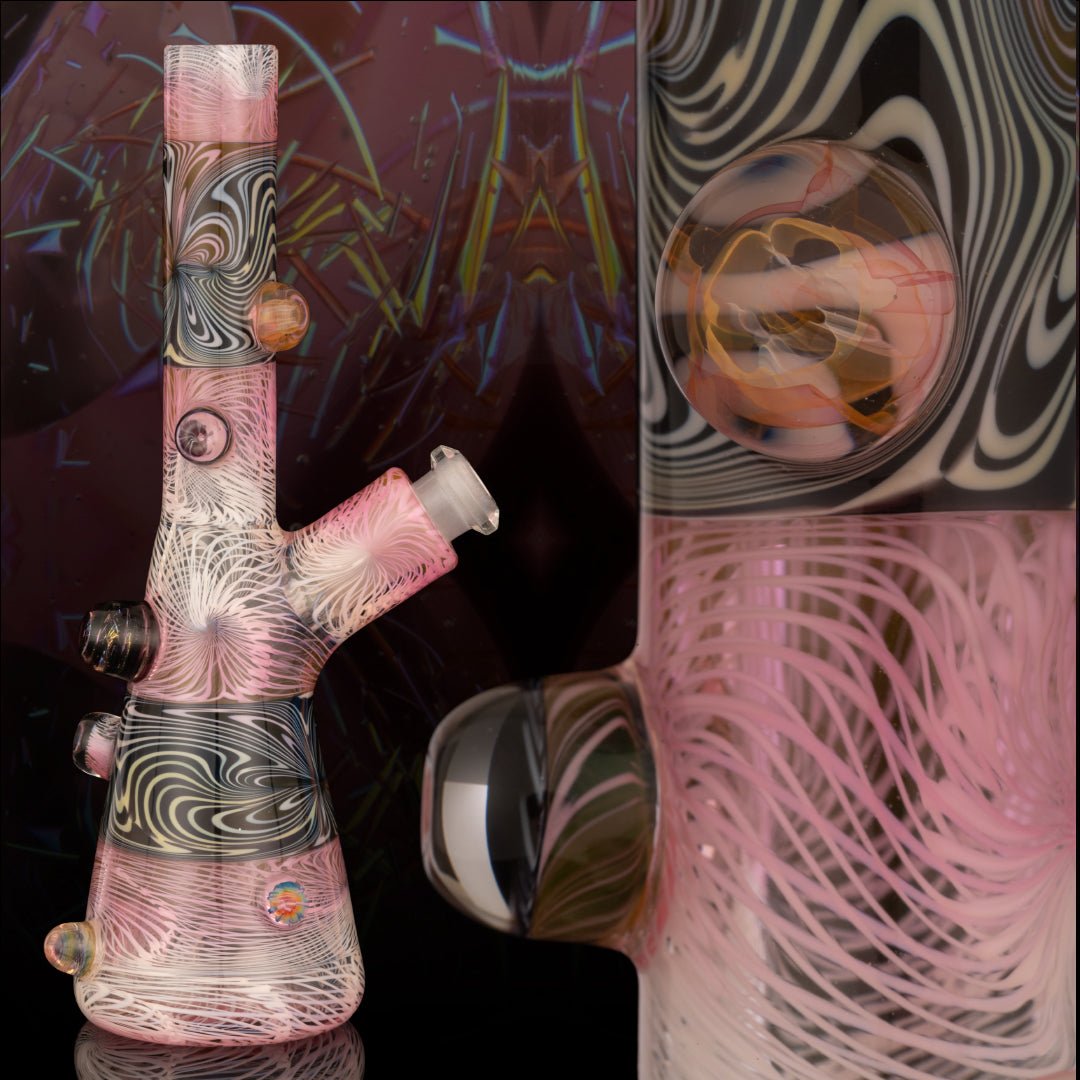 F Time Glass - Pink & White Tube - @Ftimeglass - HG