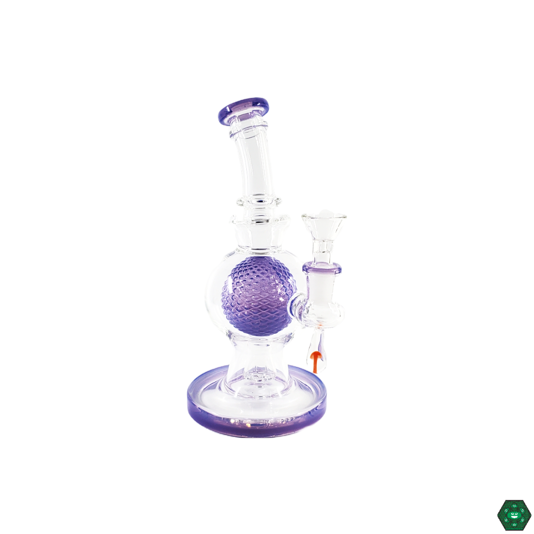 Side view of the Green Bear Glass 8” Inception Egg, highlighting its compact build and unique egg shape, perfect for collectors and enthusiasts alike.