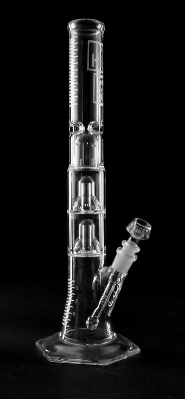 HiSi - 16" Jr. Triple Bell Perc 2.0 Straight Tube - HiSi Glass - HG