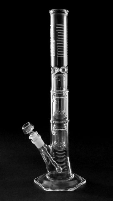 HiSi - 19" Jr. Triple U Perc Straight Tube - HiSi Glass - HG