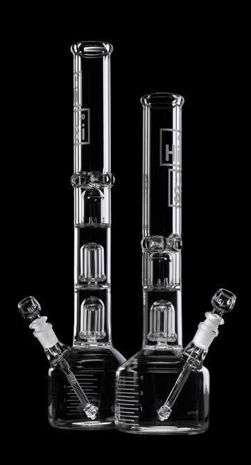 HiSi - 21" Triple Mushroom Perc Beaker - HiSi Glass - HG