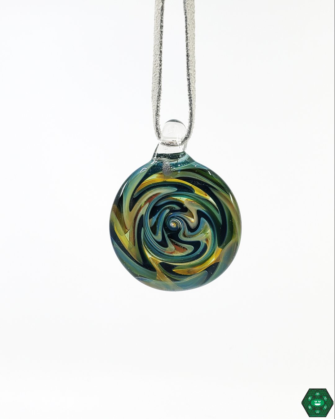  Inside Out Glass Pendant, a unique handmade glass art piece designed for wearable style and artistic expression.
