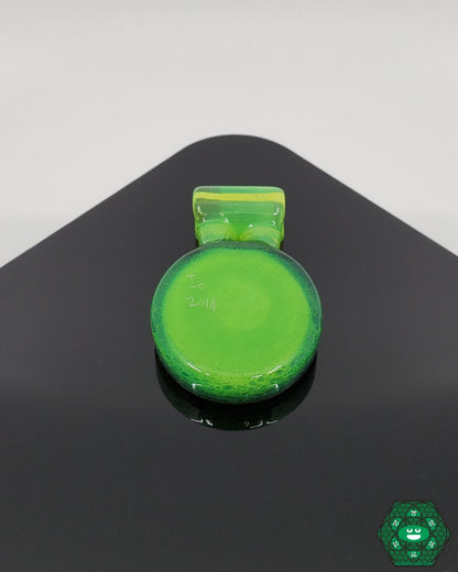 IO Glass Pendant, a lightweight and elegant handcrafted glass art piece, perfect for collectors and wearable art enthusiasts.