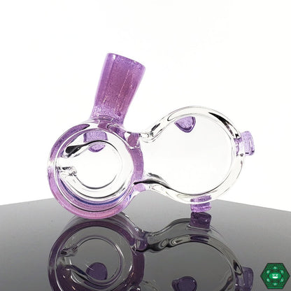 IO Glass Traveler – Compact glass rig with a single-hole percolator, 10MM female 90-degree joint, perfect for smooth filtration and travel-friendly sessions.