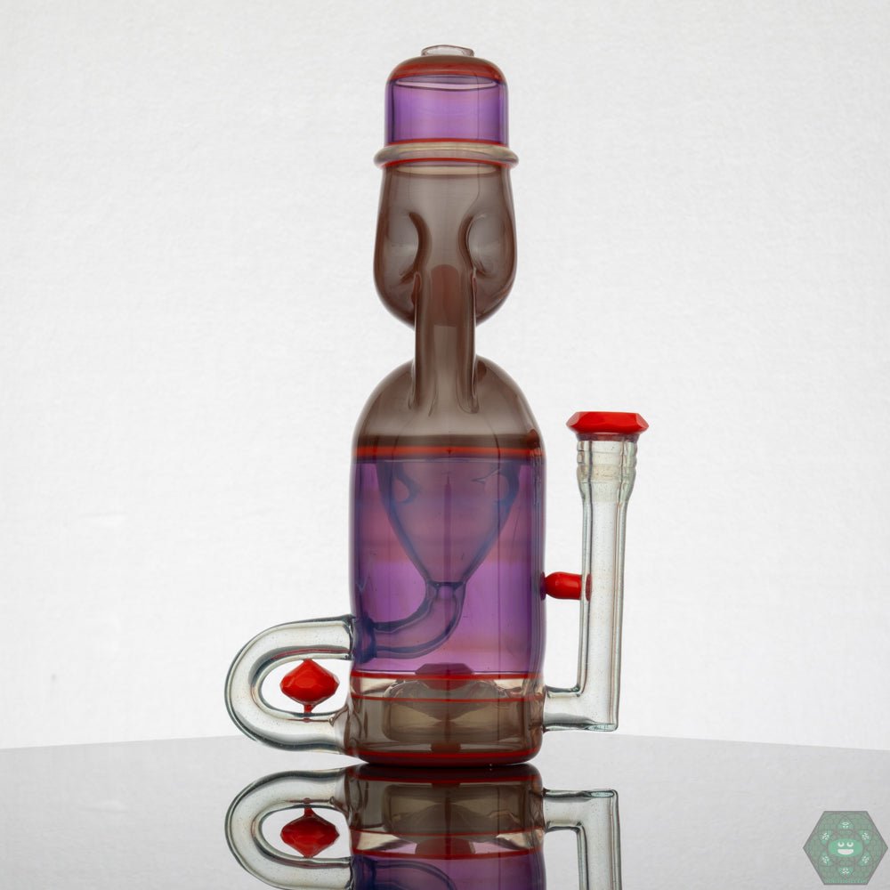 Jack Blew Glass - Full Size Ramune Recycler (Red Crayon) - @Jackblewglass - HG