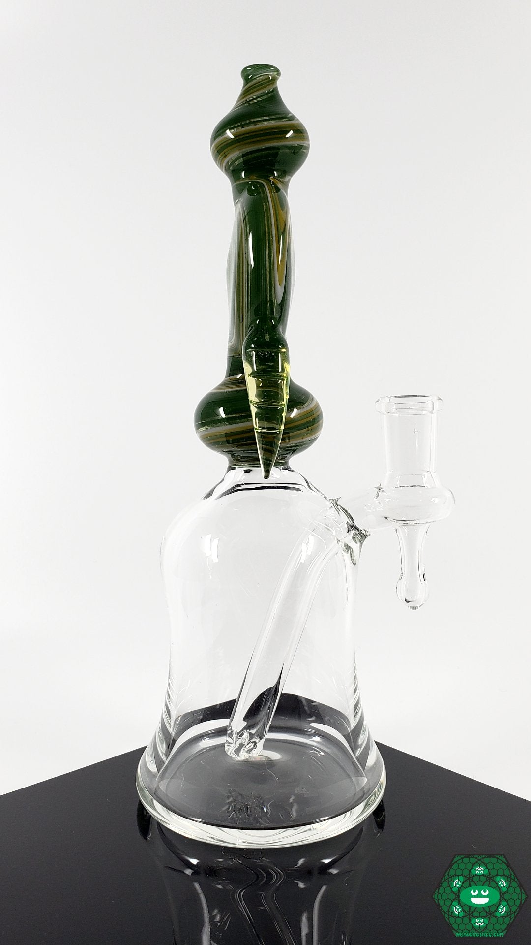 Jon E Walker Mini Tube – Premium glass water pipe with 3-hole perc, 14mm female 90-degree joint, for smooth, filtered hits.