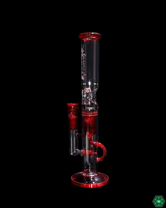 Monark Glass - 50MM Stemline Recycler (Red) - @Monarkglass - HG