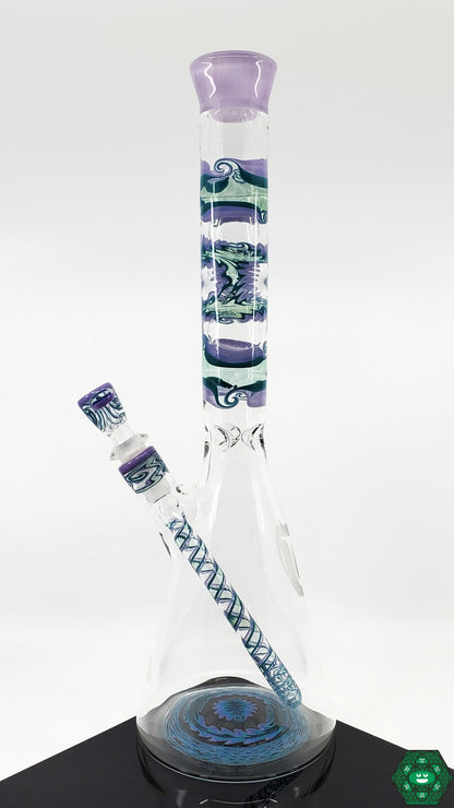 Q Factor Glass - Fully Worked Beaker (Light Purple) - @Qfactorglass - HG