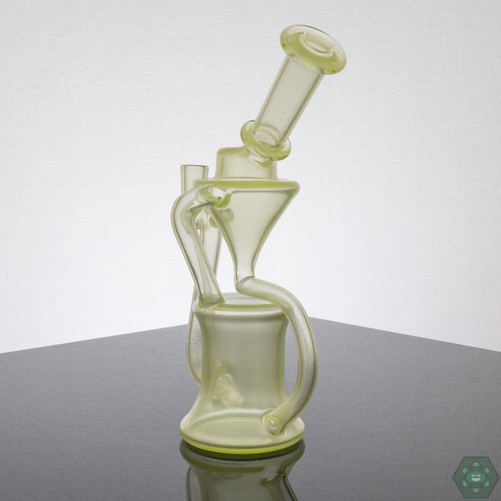 Shadooba Glass Recycler - Lime Over White Satin - @Shadooba - HG
