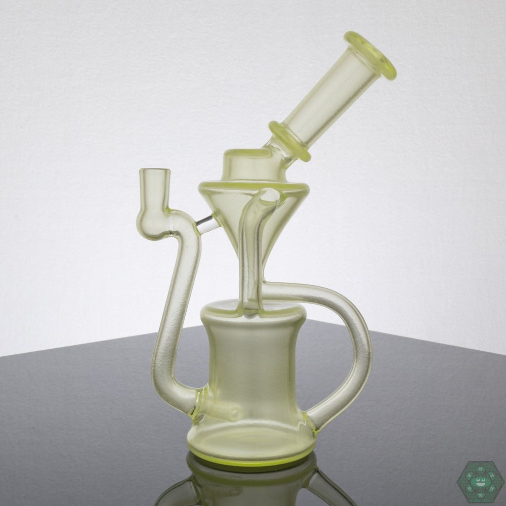 Shadooba Glass Recycler - Lime Over White Satin - @Shadooba - HG